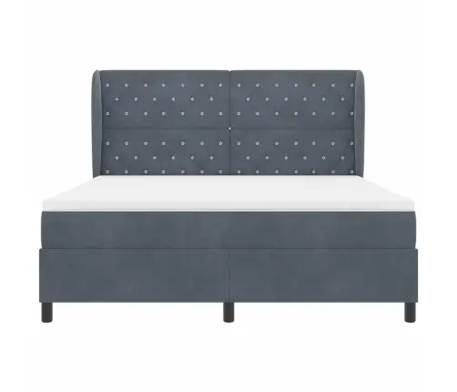 Gultas Rāmis Ar Matraci Tumši Pelēkā Krāsā 180X200 Cm, Samts Vidaxl