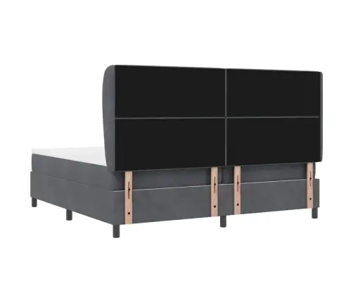 Kiemas Lova Su Čiužiniu Tamsiai Pilka 200 X 200 Cm Poliesteris