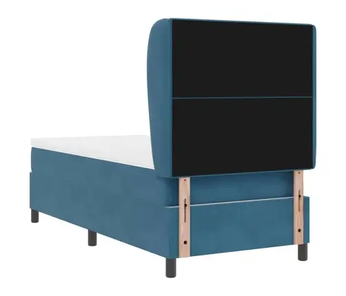 Kastītes Atsperu Gulta Tumši Zils 200 X 80 Cm Poliesters Vidaxl