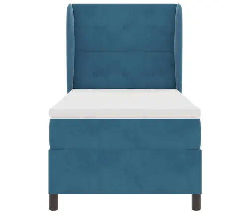 Kastītes Atsperu Gulta Tumši Zils 200 X 80 Cm Poliesters Vidaxl