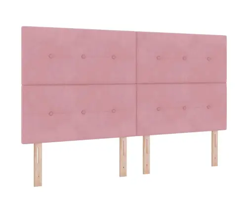 Kastītes Atsperu Gulta Ar Matraci Rozā 200 X 180 Cm Poliesters Vidaxl