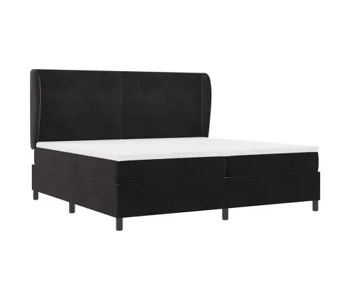 Gulta Melnā Krāsā (200X200 Cm) Ar Atsperēm Un Matraci Vidaxl