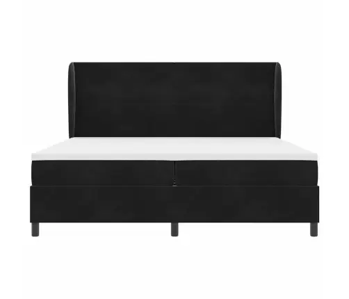 Gulta Melnā Krāsā (200X200 Cm) Ar Atsperēm Un Matraci Vidaxl