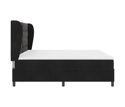 Gulta Melnā Krāsā (200X200 Cm) Ar Atsperēm Un Matraci Vidaxl