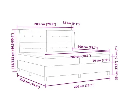 Gulta Melnā Krāsā (200X200 Cm) Ar Atsperēm Un Matraci Vidaxl