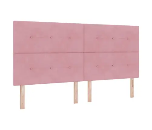 Kastītes Atsperu Gulta Ar Matraci Rozā 200 X 200 Cm Poliesters Vidaxl