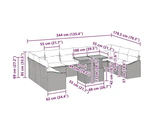 Sodo Valgomojo Komplektas 11 Pcs Pilka Ir Ruda 100 X 55 X 73 Cm Sodo Valgomojo Komplektas 11 Pcs Pilka Ir Ruda 100 X 55 X 73 Cm