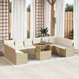 Dārza Ēdamgalds 11 Pcs Bēšs Un Krēms 100 X 55 X 73 Cm Vidaxl