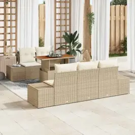 Aia Söögilaudade Komplekt 6 Pcs Beez Ja Koor 100 X 55 X 73 Cm