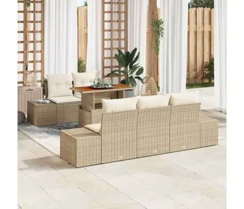 Aia Söögilaudade Komplekt 6 Pcs Beez Ja Koor 100 X 55 X 73 Cm Aia Söögilaudade Komplekt 6 Pcs Beez Ja Koor 100 X 55 X 73 Cm