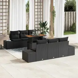 Dārza Ēdamgalds 7 Pcs Melns Un Brūns 100 X 55 X 73 Cm Vidaxl