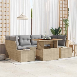 Dārza Ēdamgalds 7 Pcs Bēšs Un Pelēks 100 X 55 X 73 Cm Vidaxl