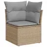 Aia Söögilaudade Komplekt 7 Pcs Beež Ja Hall 100 X 55 X 73 Cm