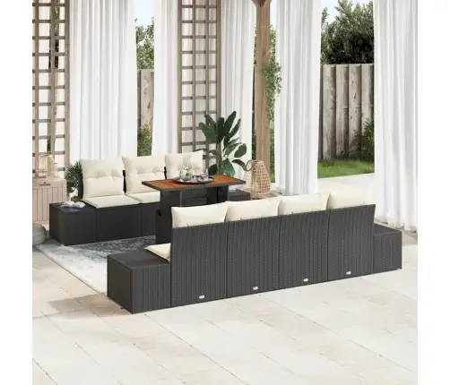 Sodo Valgomojo Komplektas Su Pagalve 8 Pcs Juoda Ir Kreminė