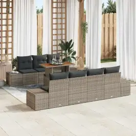 Dārza Ēdamgalds 8 Pcs Pelēks Un Brūns 100 X 55 X 73 Cm Vidaxl