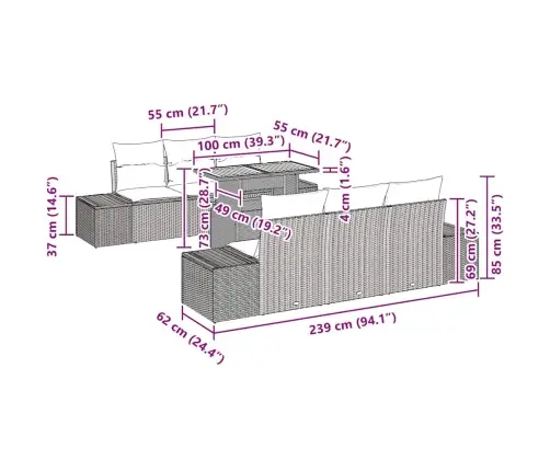 8 Daļu Dārza Galds Ar Spilveniem Melnā Krāsā Vidaxl 8 Daļu Dārza Galds Ar Spilveniem Melnā Krāsā Vidaxl