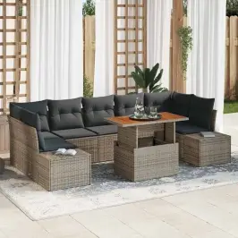 Dārza Ēdamgalds 8 Pcs Pelēks Un Brūns 100 X 55 X 73 Cm Vidaxl