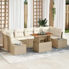 Dārza Ēdamgalds 8 Pcs Bēšs Un Krēms 100 X 55 X 73 Cm Vidaxl