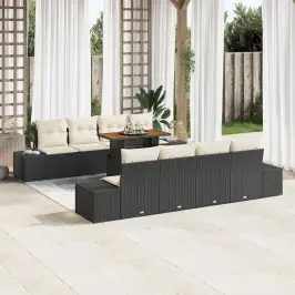 Dārza Ēdamgalds 9 Pcs Melns Un Krēmkrāsa 100 X 55 X 73 Cm Vidaxl