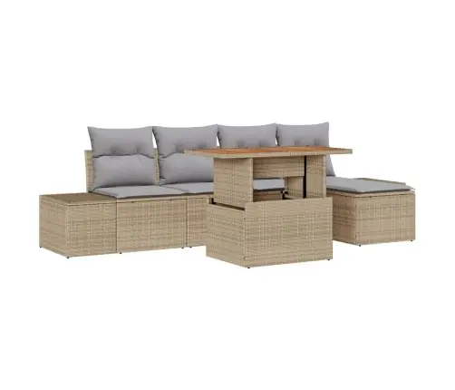 Aia Söögilaudade Komplekt Padjaga 6 Pcs Beež Ja Hall