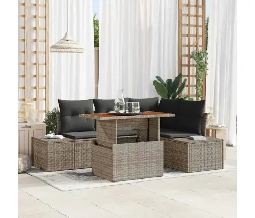 Aia Diivanikomplekt 5 Pcs Hall Ja Pruun 100 X 55 X 73 Cm