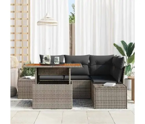 Aia Diivanikomplekt 5 Pcs Hall Ja Pruun 100 X 55 X 73 Cm