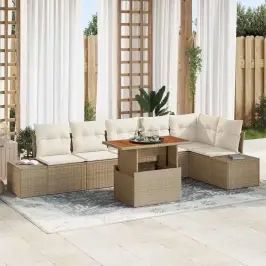 Dārza Ēdamgalds 7 Pcs Bēšs Un Krēms 100 X 55 X 73 Cm Vidaxl Dārza Ēdamgalds 7 Pcs Bēšs Un Krēms 100 X 55 X 73 Cm Vidaxl