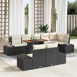 Dārza Ēdamgalds 9 Pcs Melns Un Krēmkrāsa 100 X 55 X 73 Cm Vidaxl