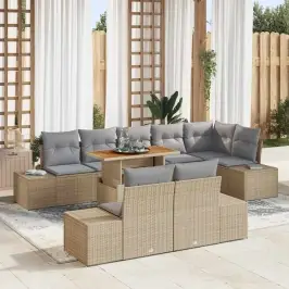 Dārza Ēdamgalds 9 Pcs Bēšs Un Pelēks 100 X 55 X 73 Cm Vidaxl