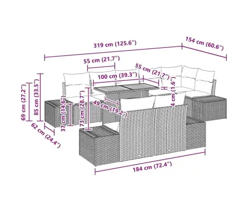 Aia Söögilaudade Komplekt Padjaga Padjaga 9 Pcs Beez Ja Koor
