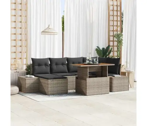 Aia Söögilaudade Komplekt Padjaga 7 Pcs Hall Ja Pruun