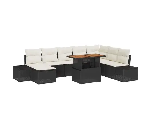 Aia Söögilaudade Komplekt Padjaga 9 Pcs Must Ja Kreem