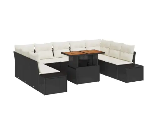 Sodo Valgomojo Komplektas Su Pagalve 10 Pcs Juoda Ir Kreminė