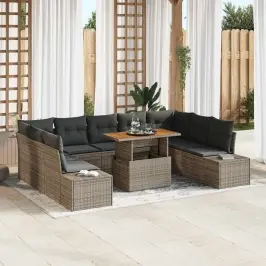 Aia Söögilaudade Komplekt 10 Pcs Hall Ja Pruun 100 X 55 X 73 Cm