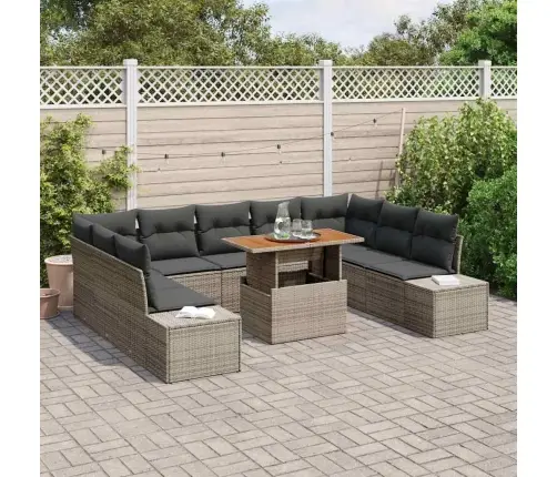 Aia Söögilaudade Komplekt 10 Pcs Hall Ja Pruun 100 X 55 X 73 Cm