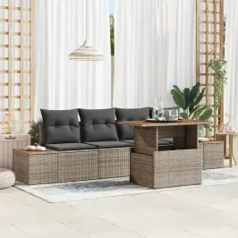 Dārza Ēdamgalds 5 Pcs Pelēks Un Brūns 100 X 55 X 73 Cm Vidaxl