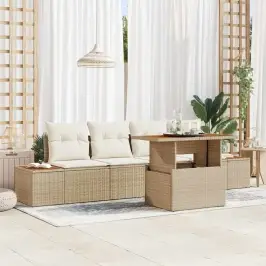 Dārza Ēdamgalds 5 Pcs Bēšs Un Krēms 100 X 55 X 73 Cm Vidaxl