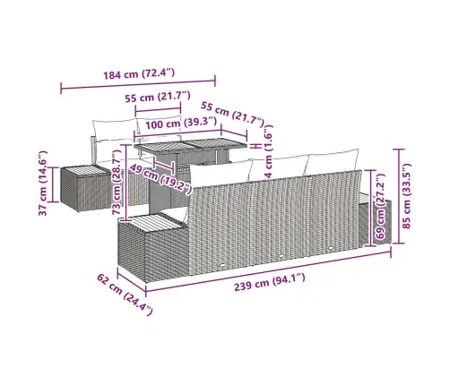 Aia Söögilaudade Komplekt Padjaga Padjaga 6 Pcs Must Ja Pruun