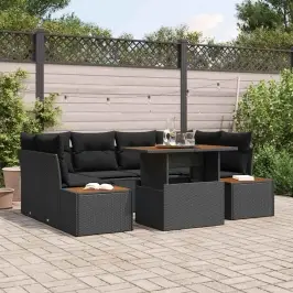 Aia Söögilaudade Komplekt 9 Pcs Must Ja Pruun 100 X 55 X 73 Cm