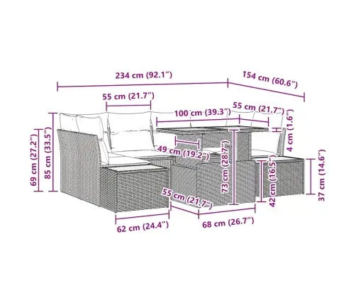 Aia Söögilaudade Komplekt Padjaga Padjaga 9 Pcs Hall Ja Pruun