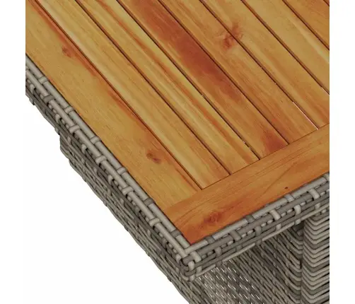 Sodo Sofų Rinkinys Su Pagalve 8 Pcs Pilka Poli Ratanas