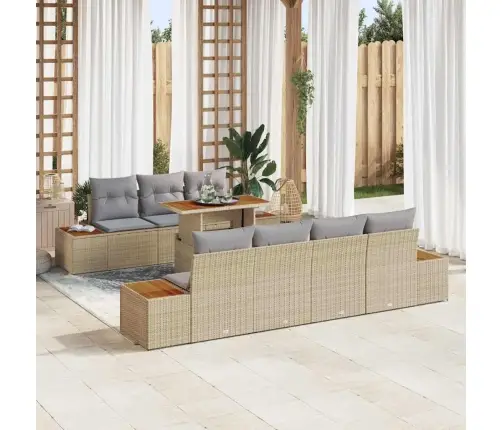 Aia Diivanikomplekt Padjaga 8 Pcs Beež Polürooster