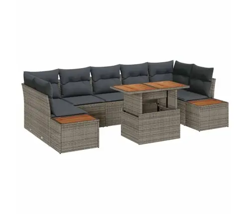 Sodo Valgomojo Komplektas Su Pagalve 8 Pcs Pilka Ir Ruda