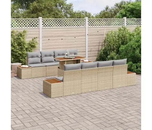 Aia Söögilaudade Komplekt Padjaga Padjaga 9 Pcs Beež Ja Hall