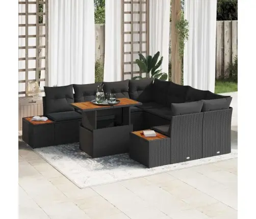 Aia Söögilaudade Komplekt 9 Pcs Must Ja Pruun 100 X 55 X 73 Cm