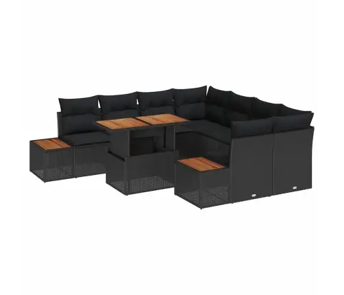 Aia Söögilaudade Komplekt 9 Pcs Must Ja Pruun 100 X 55 X 73 Cm