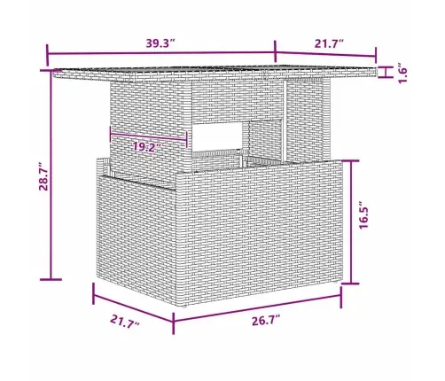 Aia Söögilaudade Komplekt 9 Pcs Must Ja Pruun 100 X 55 X 73 Cm