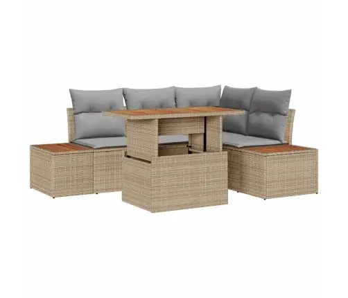 Aia Söögilaudade Komplekt 5 Pcs Beež Ja Hall 100 X 55 X 73 Cm