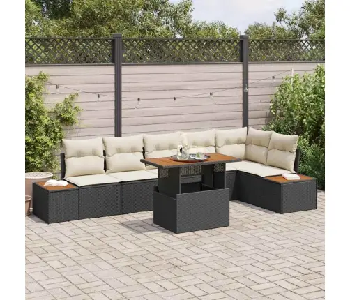 Sodo Valgomojo Komplektas Su Pagalve 7 Pcs Juoda Ir Smėlinė Sodo Valgomojo Komplektas Su Pagalve 7 Pcs Juoda Ir Smėlinė