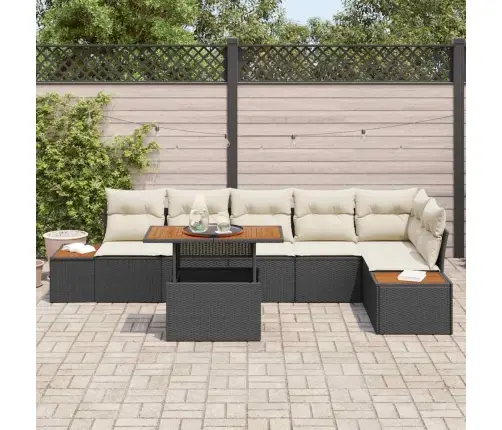 Sodo Valgomojo Komplektas Su Pagalve 7 Pcs Juoda Ir Smėlinė Sodo Valgomojo Komplektas Su Pagalve 7 Pcs Juoda Ir Smėlinė